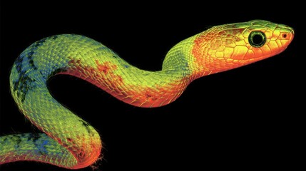 Fototapeta premium Vibrant Snake in Neon Colors