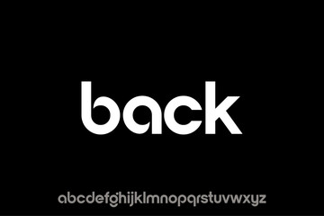 Back Word Font Lower Case Typography on Black Background