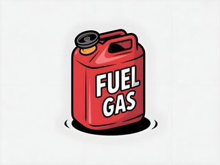 Red fuel gas can with black cap and handle