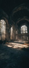 Obraz premium Sun-drenched ruin of a large hall