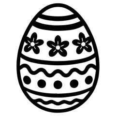 Easter egg icon with transparent background	