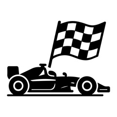 Stock car racing event icon with transparent background	