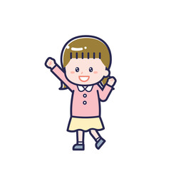 Obraz premium 私服のこども／ななめ／女の子 06