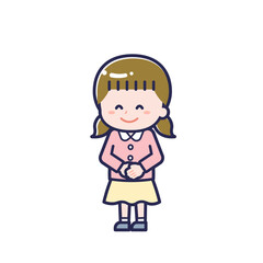 Obraz premium 私服のこども／ななめ／女の子 01