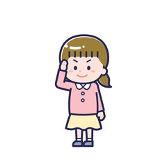 Obraz premium 私服のこども／ななめ／女の子 02