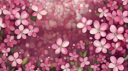 Delicate pink flowers on a bokeh background.