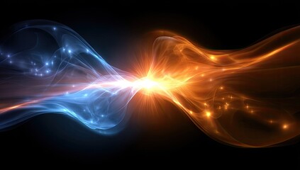 Obraz premium Abstract energy flow. Dual color streams