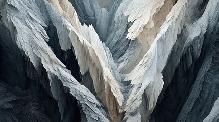 Abstract textured landscape of layered, intricate shapes.