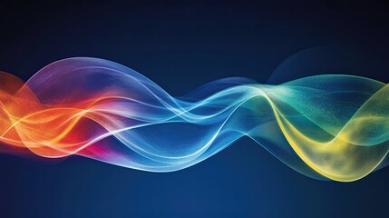 Abstract design of flowing, colorful waves.