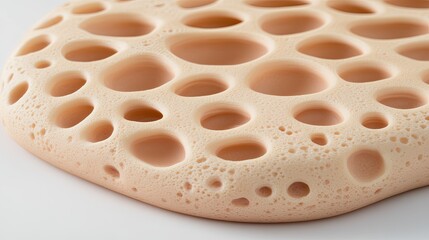 Close-up view of a light peach-colored textured surface.