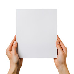 Obraz premium Blank paper held isolated on transparent background