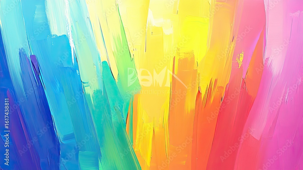 Poster vibrant brushstrokes of color create a dynamic abstract painting.