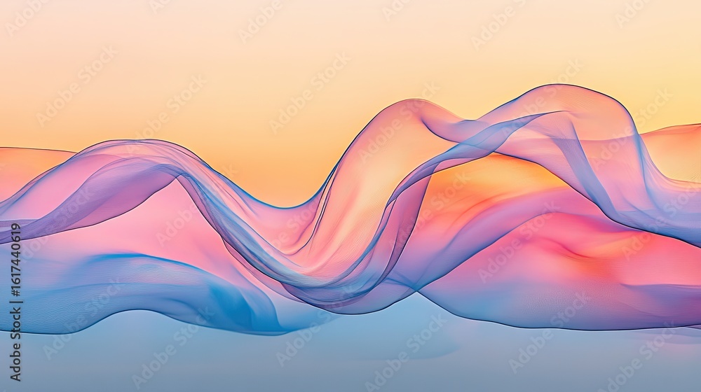 Poster Flowing abstract design with soft color gradients.