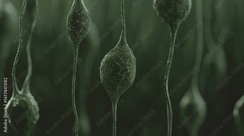 Aufkleber close-up view of intricate neural structures.