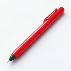 Red ballpoint pen on white background