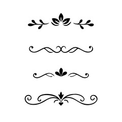 Text dividers doodle set. Wedding decorative elements. Divider ornament, borders, vintage line separators. Hand drawn vector illustration isolated on white background.Gold text dividers doodle set.
