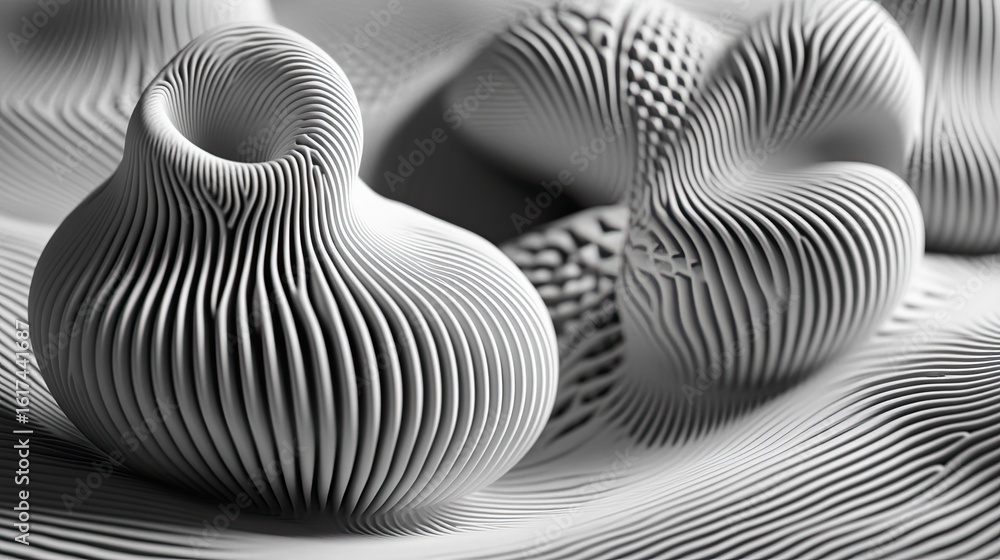 Poster abstract shapes with repeating lines.