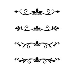 Text dividers doodle set. Wedding decorative elements. Divider ornament, borders, vintage line separators. Hand drawn vector illustration isolated on white background.Gold text dividers doodle set.

