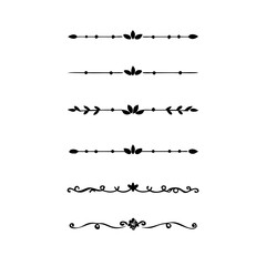 Text dividers doodle set. Wedding decorative elements. Divider ornament, borders, vintage line separators. Hand drawn vector illustration isolated on white background.Gold text dividers doodle set.
