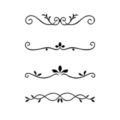 Text dividers doodle set. Wedding decorative elements. Divider ornament, borders, vintage line separators. Hand drawn vector illustration isolated on white background.Gold text dividers doodle set.
