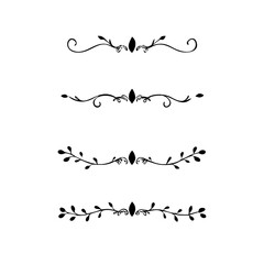 Text dividers doodle set. Wedding decorative elements. Divider ornament, borders, vintage line separators. Hand drawn vector illustration isolated on white background.Gold text dividers doodle set.
