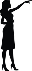 Woman Silhouette Pointing Upwards - Directional Guidance