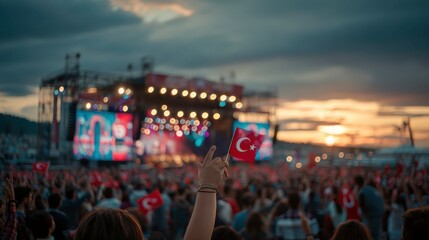 Open Air Concert in the Foreground