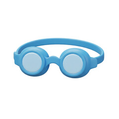 Fototapeta premium Isolated blue toy glasses with round lenses and a matching band, displayed on a white background.