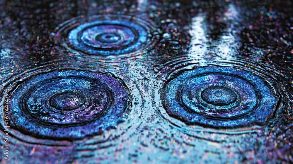 Poster close-up view of concentric circles, intricate patterns, and vibrant colors.