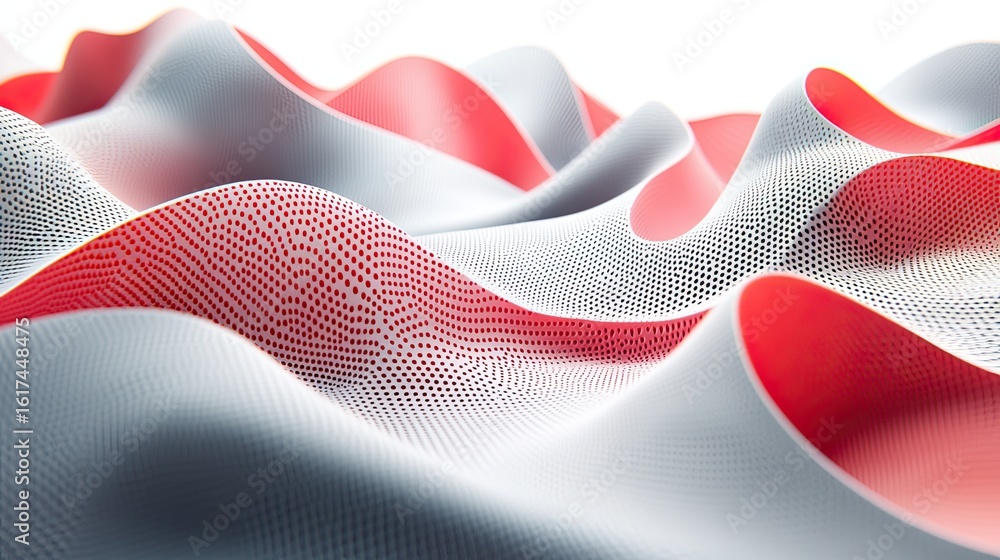 Poster abstract wavy surface design with dotted texture.