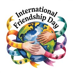 Happy international friendship day text with happy diverse friends making a toast at bar. Celebration of friendship day