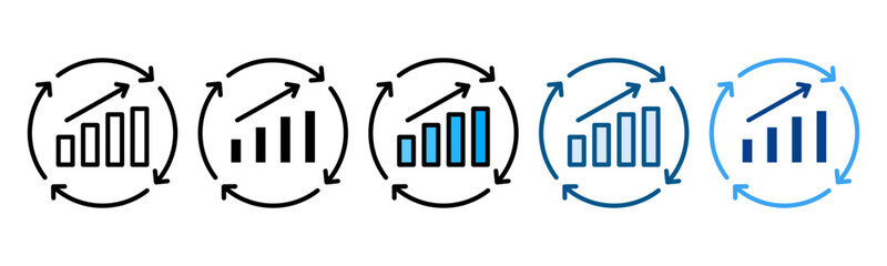 Continuous Improvement Icon Set Multiple Style
