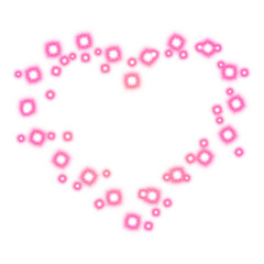 Glowing Pink Heart Frame on Transparent Background
