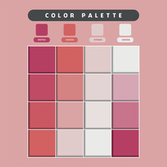 pink pastel color palette samples vector design