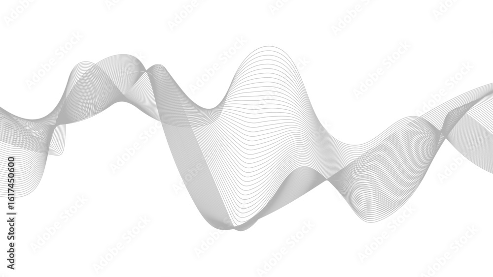 Poster abstract black lines wave curve motion on white background. thin wavy line abstract background.