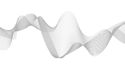 Abstract black lines wave curve motion on white background. Thin wavy line abstract background. 