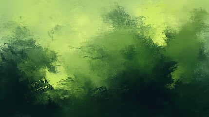 Obraz premium Abstract painting of textured green hues.