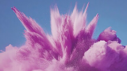 Naklejka premium Pink powder explosion against a clear sky.