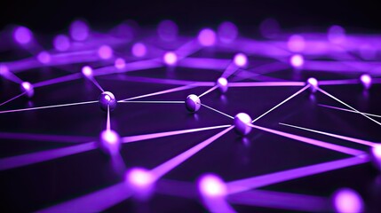 Purple network of interconnected spheres.