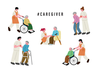 介護福祉士のイラストセット