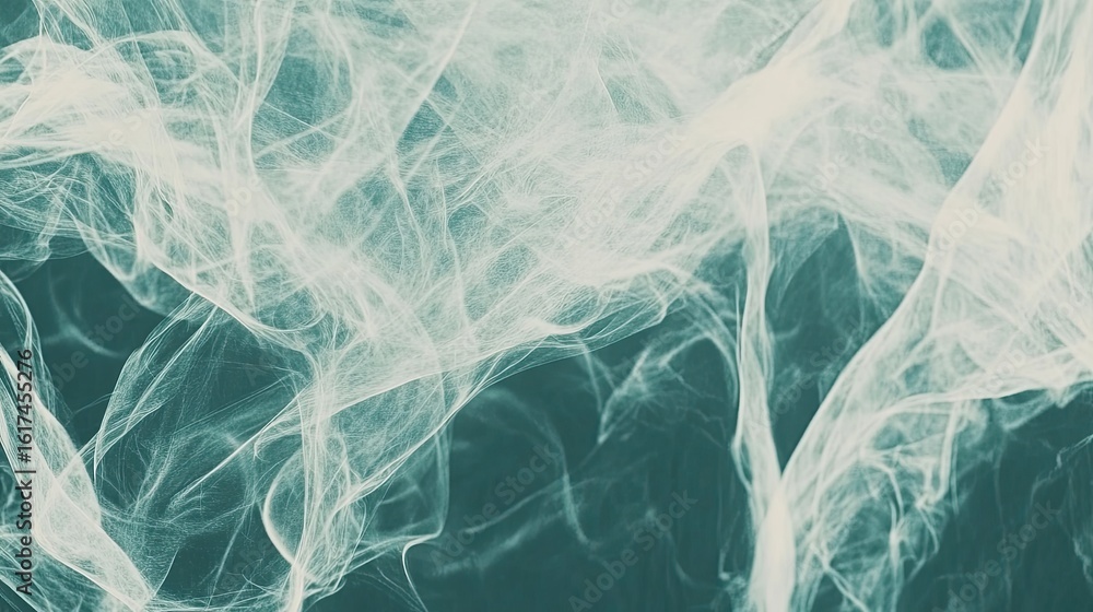 Aufkleber intricate, flowing patterns of light and shadow on a deep teal background.