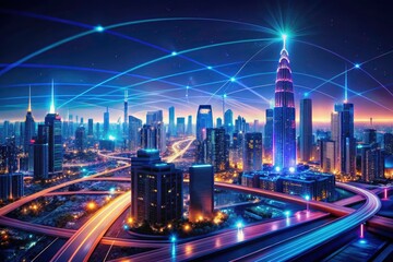 Futuristic Global Network: AI Generated Candid Photography Background Image - High Resolution