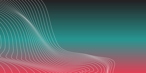 Modern Wavy Line Background with Gradient Teal to Pink – Abstract Minimal Vector Design