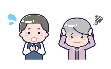 私服のシニア／2人組／男女 06