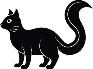 Bakuneko Silhouette Vector Art Illustration