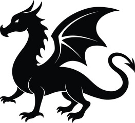 Dragon Silhouette Vector Art Illustration
