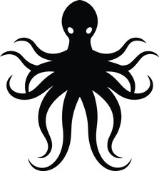 Kraken Silhouette Vector Art Illustration
