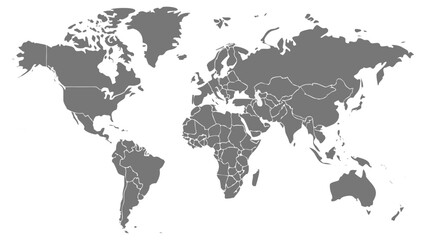 World map on white background