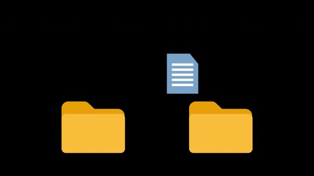 Two folders file transfer animation seamless loop. Suitable for business, data management, and document related concepts