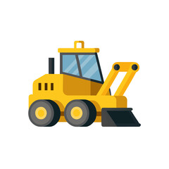 Yellow bobcat skid steer loader with bucket